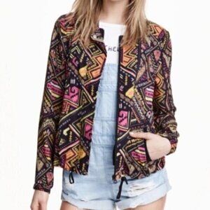 H&m Coachella Geometric Colorful Jacket Size Small / US4
